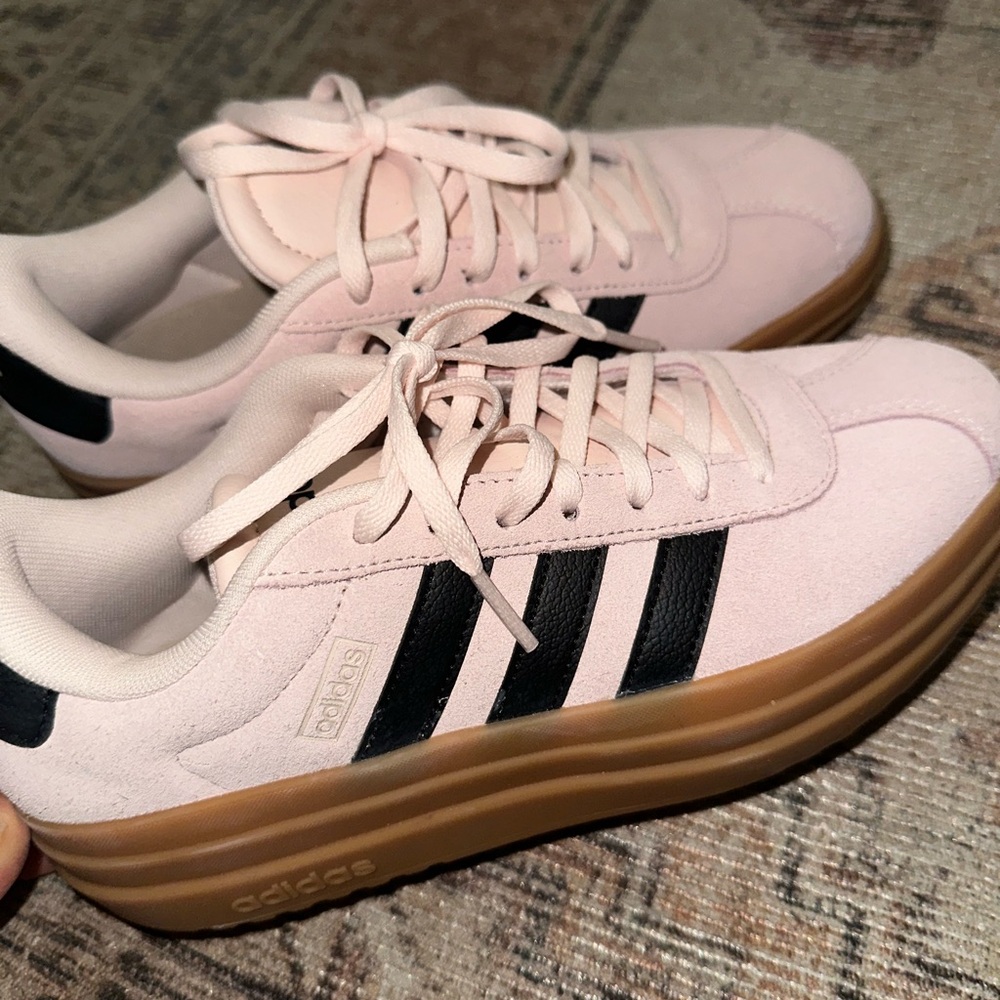 Adidas Women's Pink and Black Sneakers